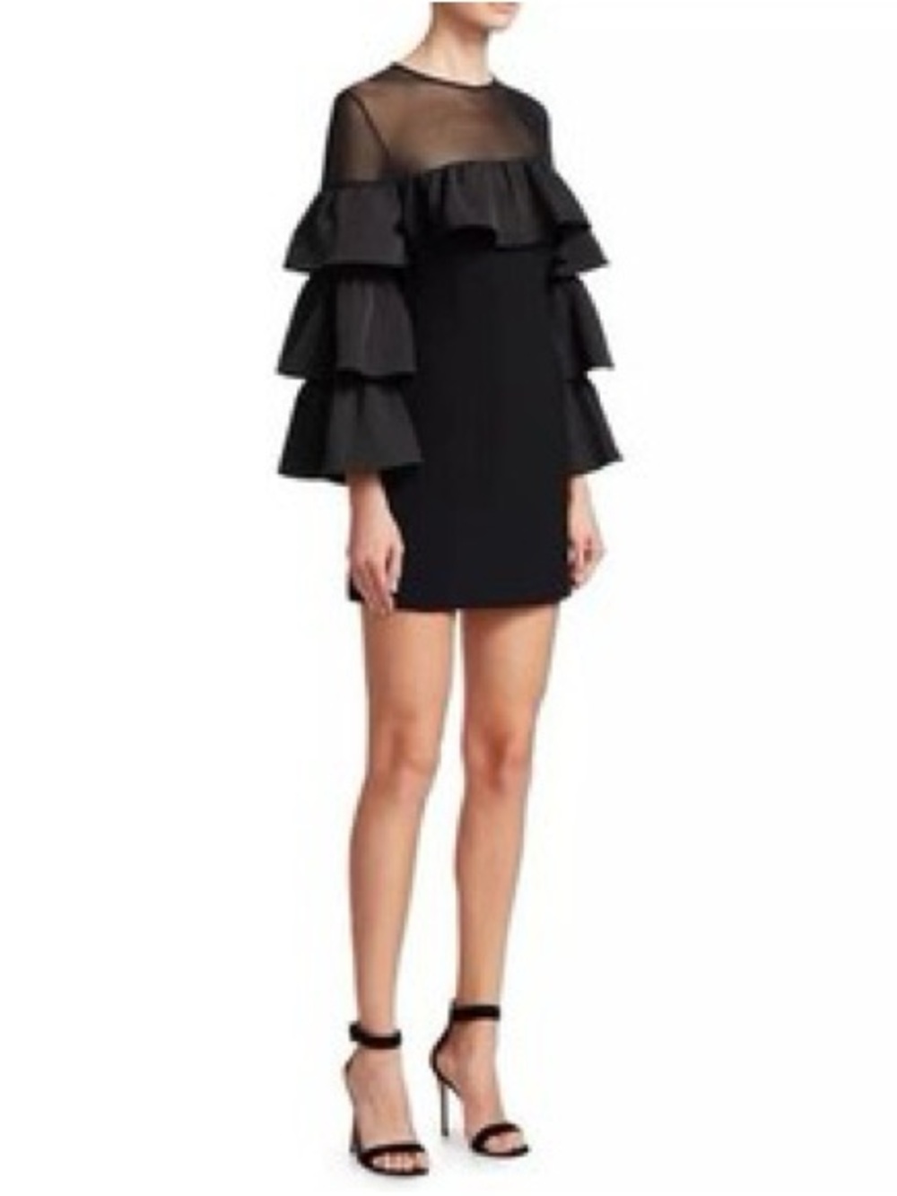 NWT CINQ A SEPT VALENTINA DRESS Black Size 6 - Picture 2 of 8